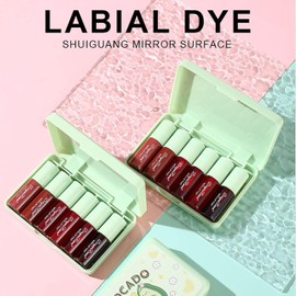Miniling- Juego de 6 tintes labiales coreanos: lápices labiales acuosos y aterciopelados mate para labios y mejillas, de larga duración, sin