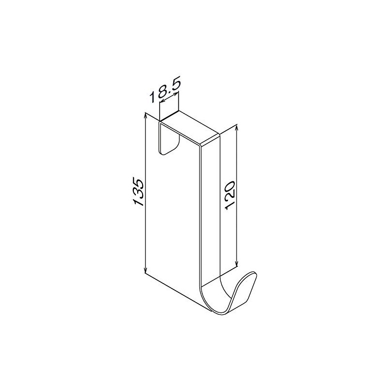 Belk Co. MR-4043 Door J-Hook, Sepia