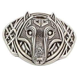BELTINGER Belt Buckle Wolf Head 4.0 cm Buckle Interchangeable Buckle Belt Buckle 40 mm Solid Interchangeable Belt up to 4 cm, silver