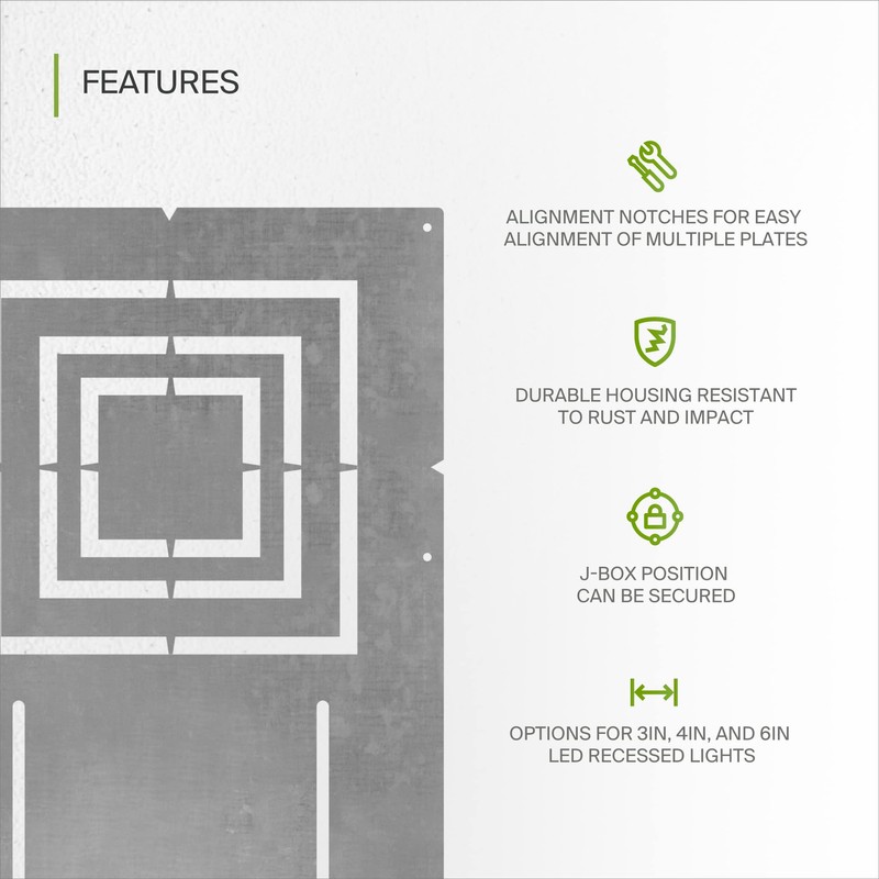 ASD New Construction Mounting Plate with Asymmetric Square Hole -