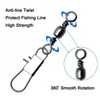 ENERHIKE Fishing Barrel Swivel with Safety Sanp, 50pcs Stainless Steel