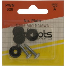 Wot-Nots Pearl PWN628 Number Plate Screw and Cap - Black