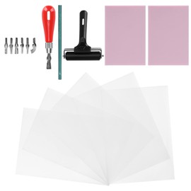 Bloques para Tallar Sellos, Kit para Hacer Sellos de Caucho con 6 Cuchillas de Corte Kit para Hacer Sellos de Caucho, para Grabar Materiales de Caucho Grabado en Cualquier Bloque