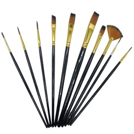 Aomiro Paint Brushes, Art Supplies Brushes, Paint Brush Set, Watercolor Design, Art Brushes, Acrylic Brushes, Watercolor Brushes, Plastic Models, Paint Brushes, Round Brushes, Flat Brushes, Set of 10