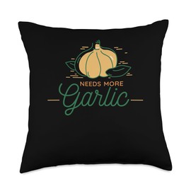 Garlic Cloves Garlic Press Chef Cooking Needs Garlic Cloves Throw Pillow, 18x18, Multicolor