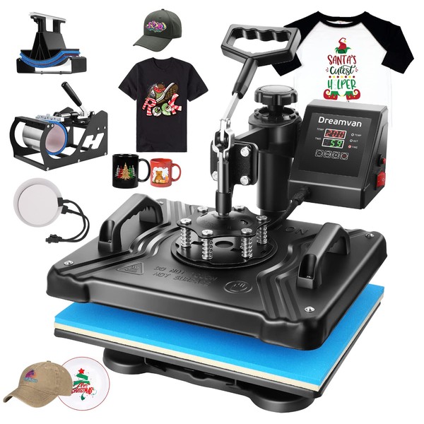 5 in1 Heat Press Machine for T-Shirt Hat Cap Mug