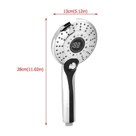 Shower Head with Temperature Digital Display, Digital Display Handheld Shower Head with 3-color Temperature Control LED Light 3 Spraying Mode