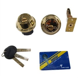 Mul-T-Lock Cronus High Security Grade 2 Double Cylinder Dead-Bolt 2-3/8 or 2-3/4 Adjustable Backset for Commercial and Residential Metal Or Wood Doors (Polish Brass)