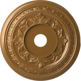 Ekena Millwork CMP22BADVG Baltimore Thermoformed PVC Ceiling Medallion (Fits Canopies up to 7 3/4"), 22"OD x 3 1/2"ID x 1"P, Universal Aged Metallic Vintage Gold