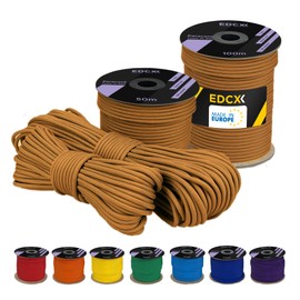 EdcX 4 mm Polyester Paracord 550 25+ Colours (15, 30 and 50 m) - Type III, 100% Nylon Rope, 7 Stranded Rope, 4 mm Nylon Rope in Many Colours, Solid Colours (Sahara, 30 m)