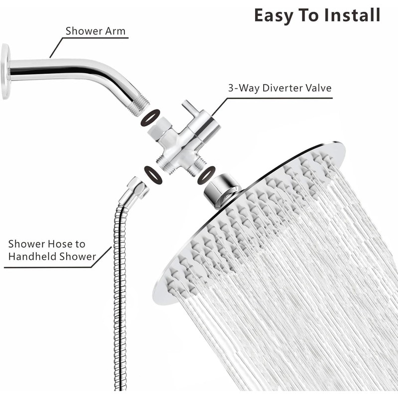 STOAT® 3-way switching valve, 1/2 inch diverter valve shower adapter,