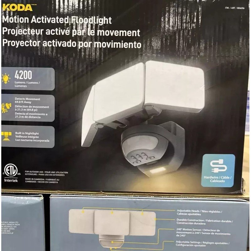 KODA 4200 Lumens LED Motion Security Light, 240° 70ft Motion