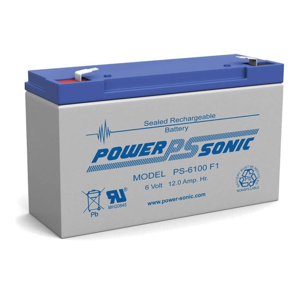 Powersonic PS-6100 6V 12AH SLA Battery for Streamlight Litebox SL40 Flashlights