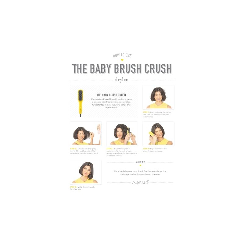 Drybar The Baby Brush Crush Mini Heated Straightening Brush, 1