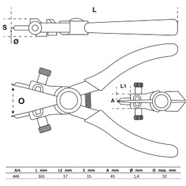 BGS 446 Pliers for Internal Circlips, Silver/Blue, 165 mm