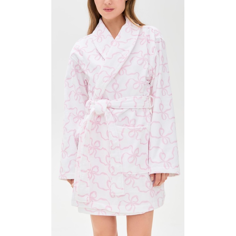 LOVESHACKFANCY Women's Indie Robe, Pink Bonnet, XS-S