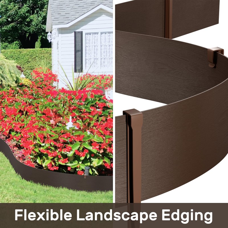 AGTEK 78FT Plastic Landscape Edging Coil Kit, 4 inch High