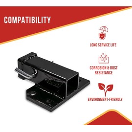 Mytee Products 4 Pack Bolt-On Receiver Hitch for 2" Transformer Tractor Hitch, Black Powder Coated Steel Gooseneck 3-Point Hitch, Towing Capacity 2500 lbs