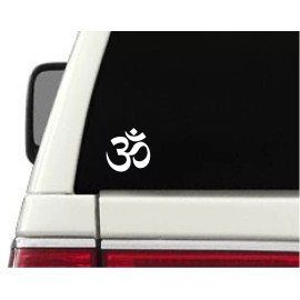 ProSticker 2681 ProSticker (One) 4" Yoga Decal - Meditation Symbol Om Zen Namaste White