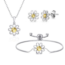 Philip Jones 3pc Daisy Bracelet Set Created with Zircondia® Crystals