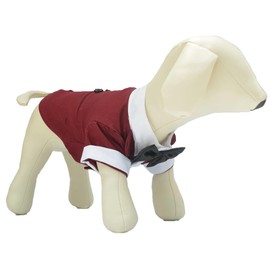 Lovelonglong Pet Costume Dog Suit Formal Tuxedo with Black Bow Tie for Large Medium Small Dogs Cat Wedding Clothes Reddish Brown S