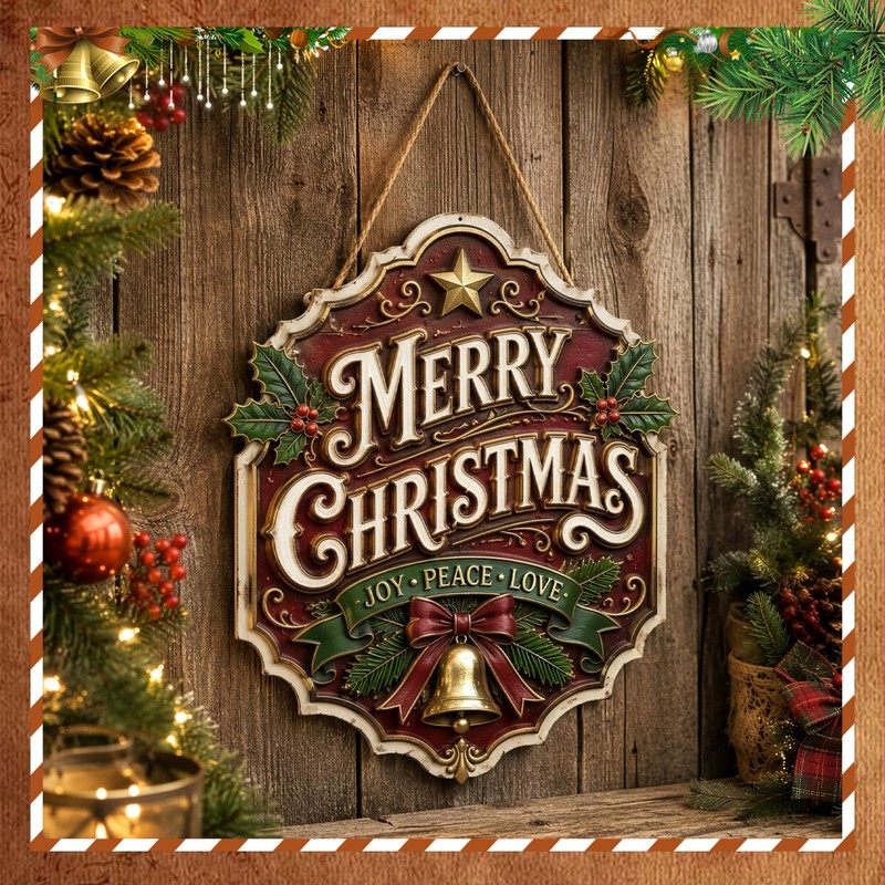 Christmas Door Hanging Sign,Wooden Christmas Door Sign,Christmas Decoration
