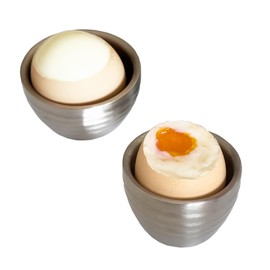 PALAKATE 2 Egg Cups for Soft Boiled Eggs, Egg Holder for Boiled Eggs, Thickened Double-Layer Stainless Steel Egg Cups, Diswasher Safe