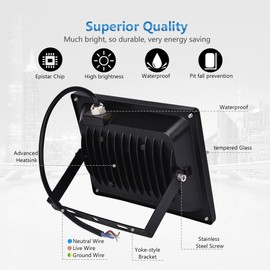 papasbox LED Spotlight 12 V, 30 W LED Floodlight Super Bright 2400 LM Outdoor Floodlight 3000 K Warm White, IP65 Waterproof Headlight for Garden, Yard, Patio, Square, Factory