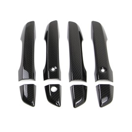Dreamseek Door Handle Cover for 10th Gen Honda Civic 2016 2017 2018 2019 2020 2021 Sedan Hatchback Exterior Molding ABS Chrome Trim Carbon Fiber Style (w/Smart Keyhole)