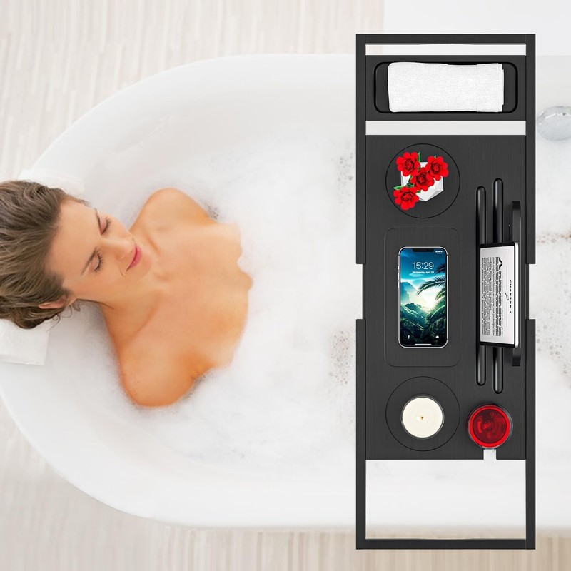 Banlilu Premium Bathtub Caddy Tray - Bath Tray - Bath
