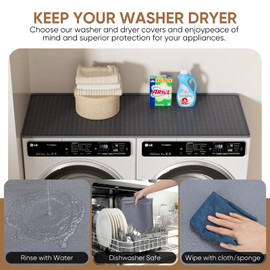 DOVEKERY Washer Dryer Countertop 51.2" x 25.6", 1Pcs Silicone Washer and Dryer Covers for The Top, Non-slip Waterproof Washing Machine Protector Mat for Laundry Kitchen