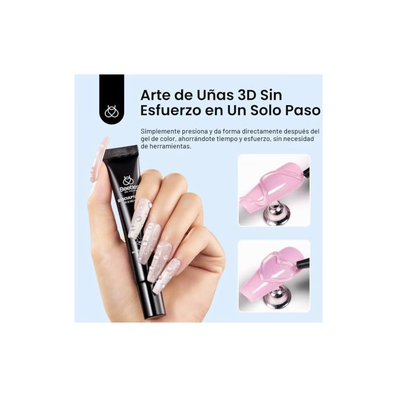 Beetles Gel Esculpido 3D Transparente para Uñas 15 ml