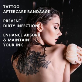 KeyEntre Tattoo Aftercare Bandage 8" x 2 Yard - Second Skin Bandage for Faster Tattoo Healing Recovery and Skin Care Protection - Tattoo Skin Waterproof Bandage - Transparent Film Waterproof