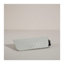 OLETHA Soft Glasses Case Set of 2 - Aesthetic Slim Travel Pouch for Sunglasses Eyeglass Reading Glass - Woven Textured, Grey