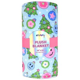 iscream Holiday Brights Silky Soft Plush 56" x 60" Premium Fleece Print Throw Blanket - Tree Trimming