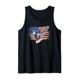 American Flag Patriot Eagle Memorial Day Tank Top