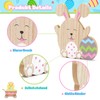 LIHAO 4 x Rabbit Decoration Set Easter Bunny Wooden Easter