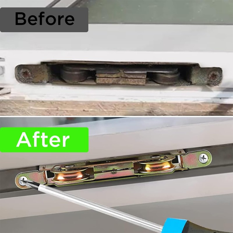 2pcs Heavy Duty Sliding Patio Door Rollers Replacements Hardware Kits,