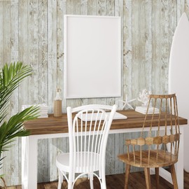 Abyssaly Contact Paper Wood Peel and Stick Wallpaper 17.71" X 118" Self-Adhesive Removable Wallpaper Decorative Wall Covering Vintage Wood Panel Interior Film