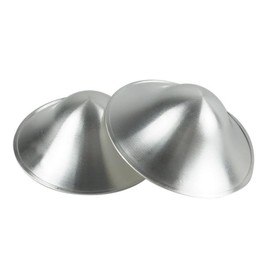 Momlacto The Original Silver Nursing Cups, Nipple Shields for Nursing Newborn, Nipple Guards Protector for Breastfeeding, Breast Feeding Essentials, Trilaminate 999 Silver (Small (4.5 * 1.5cm))