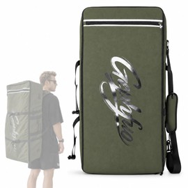 Modoker Inflatable Stand Up Paddle Board Bag, 2-in-1 110L Large Capacity Paddle Board Backpack with Padded Shoulder Straps, Water Resistant SUP Travel Bag for Pump, Paddle Board& Accessories,Green