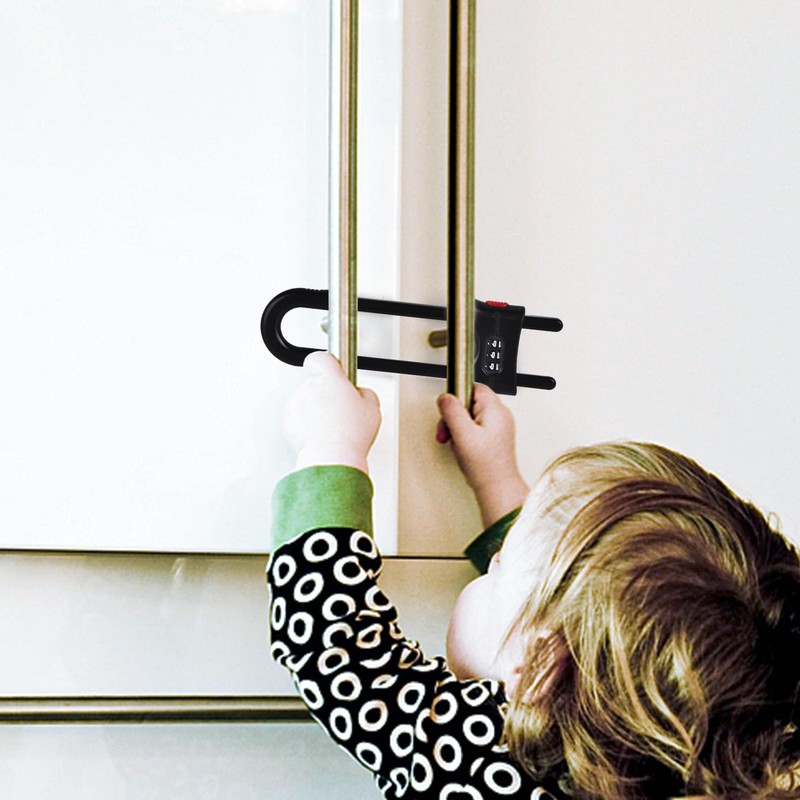 4 Pack U-Shaped Sliding Cabinet Locks Multifunctional Child Safety Lock