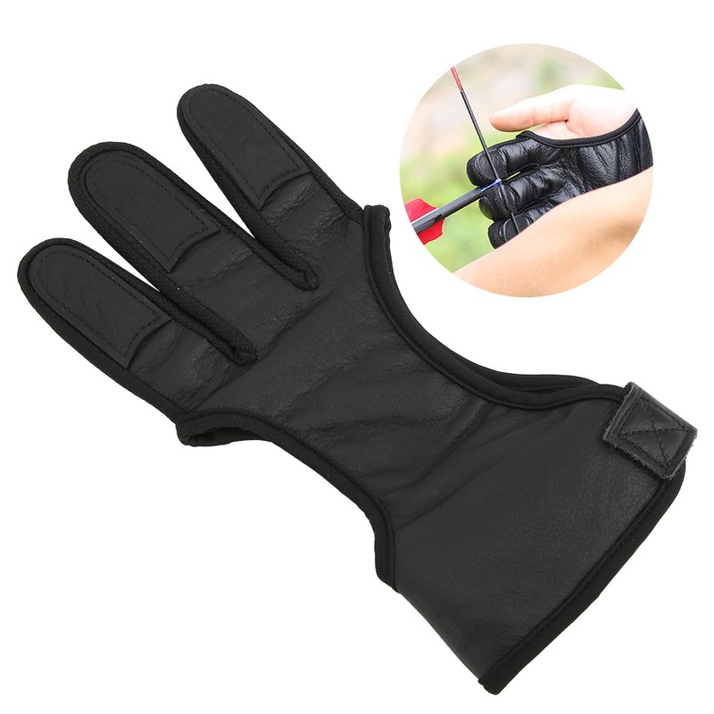 Bow Archery Three Finger Finger Guard Gloves Shooting Protection Protective