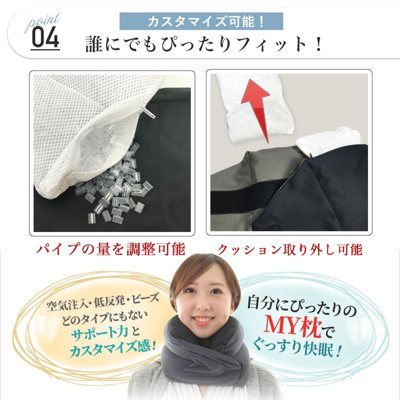 RAKUPILLOW Neck Pillow, Supportive, Easy to Carry, Renewal Edition, Compact