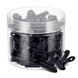 30 Pieces Push Pins Clips, Heavy Duty Clips with Pins for Cork Boards, Bulletin Boards and Cubicle Walls, Pinning No Holes for Paper, Creative Paper Clips with Craft Projects for Offices School, Black