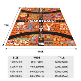 Basketball Blanket - Basketball Gifts,Basketball Gifts for Boys,Unique Basketball Gifts for Kids,Basketball Gifts for Men Women,Basketball Coach Gifts,Gifts for Basketball Players Blanket 50" X 40"