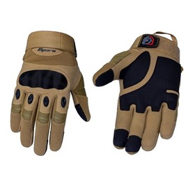 Riparo Tactical Gloves for Men, Touchscreen Motorcycle Gloves with Hard Shell & Palm Padding for Outdoor Sports ATV Cycling Tactical Airsoft Paintball Hunting Hiking (Brown, X-Small)