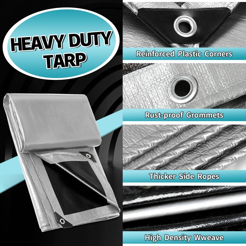 CAMPMAC Heavy Duty Tarp 12' x 16', 12 Mil Thick