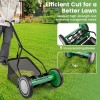 14" Manual Reel Mower w/ 5-Blade 6.6 Gallon Removable Grass