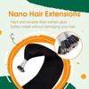 Easyouth Nano Ring Hair Extensions Real Hair Jet Black Individual
